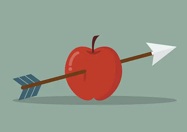 Vector illustration of Apple with arrow