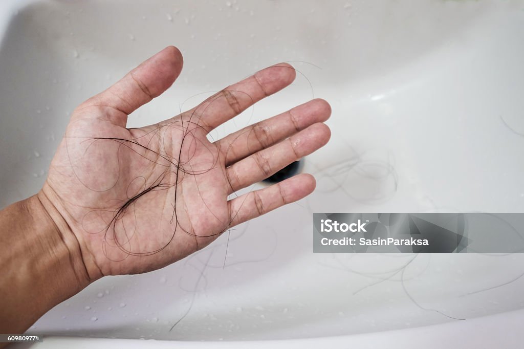 Closeup A Man Hand With Loss Hair After Taking Shower Stock Photo -  Download Image Now - iStock