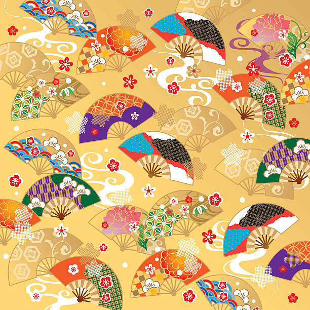 красивый рисунок японии - new year stock illustrations