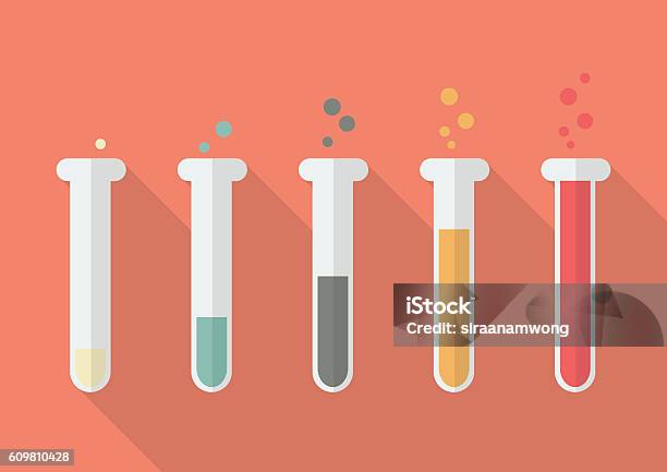 Chemistry Bulb Bar Graph Stock Illustration - Download Image Now - Medical Research, Acid, Analyzing