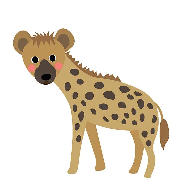 Vector illustration of Hyena animal cartoon character vector illustration.