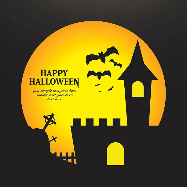 Vector illustration of Happy halloween greeting vector theme