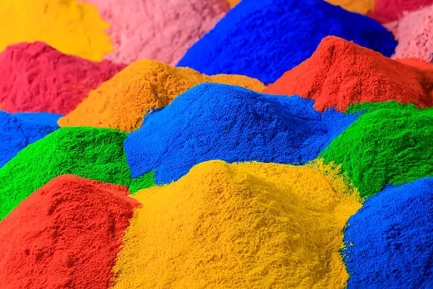 Photo of colorful powder coating