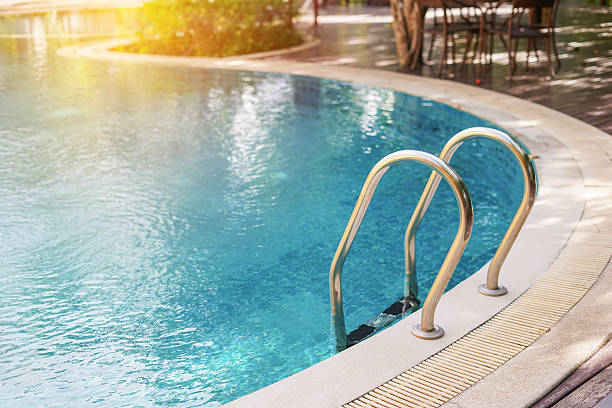 istock handrail to swimming pool in soft focus 609811518
