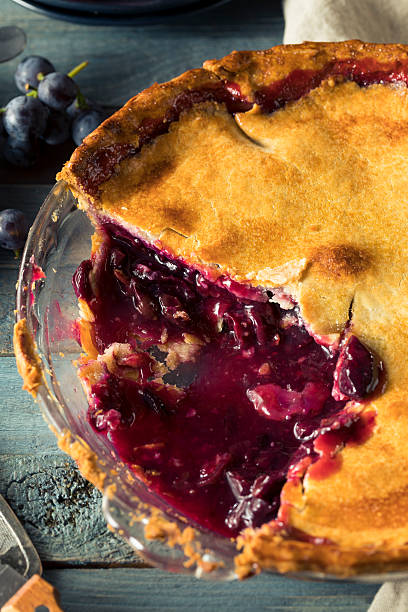 istock Homemade Sweet Concord Grape Pie 609812896