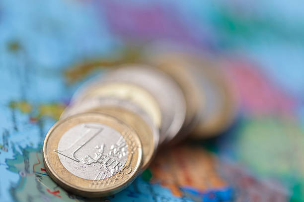 istock euro coin world  map country 609813504