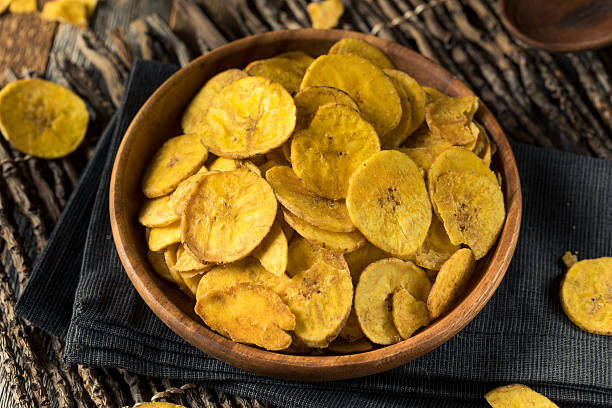istock Healthy Homemade Plantain Chips 609814844