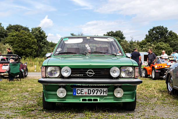 Celle, Germany - August 7, 2016: Front view of an Opel Kadett at the annual Kaefer Meeting