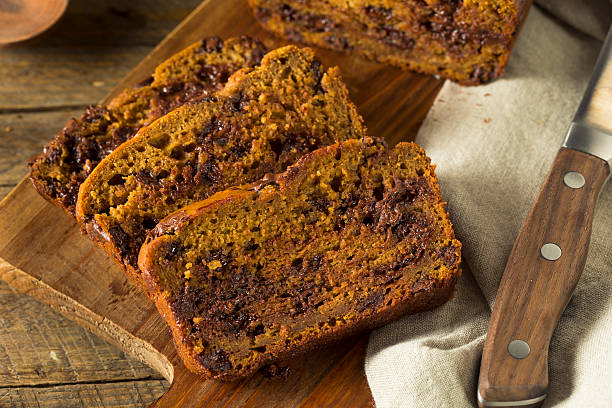istock Homemade Chocolate Chip Pumpkin Bread 609815680