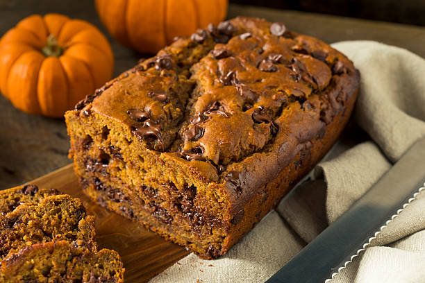 istock Homemade Chocolate Chip Pumpkin Bread 609815704