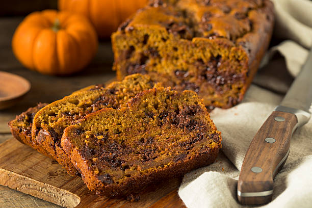 istock Homemade Chocolate Chip Pumpkin Bread 609815778
