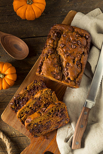istock Homemade Chocolate Chip Pumpkin Bread 609815878