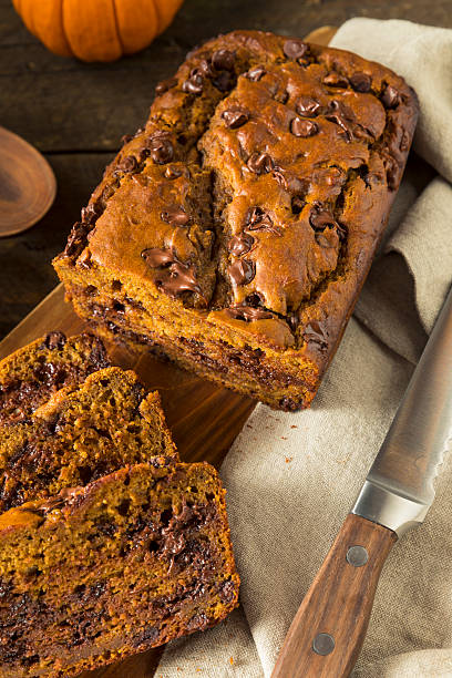 istock Homemade Chocolate Chip Pumpkin Bread 609815922
