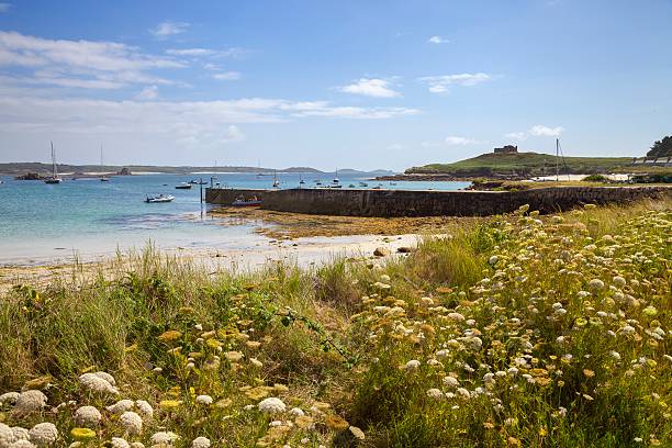 Old Grimsby, Tresco, Isles of Scilly, England Old Grimsby, Tresco, Isles of Scilly, Cornwall, England. tresco stock pictures, royalty-free photos & images