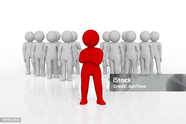 3d People Men Person In Group Leadership And Team Stock Photo - Download Image Now