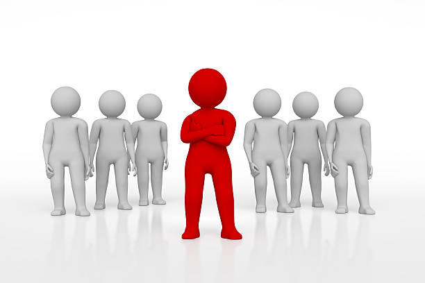 istock 3d people - men, person in group. Leadership and team 609822050