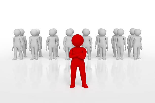 istock 3d people - men, person in group. Leadership and team 609822076