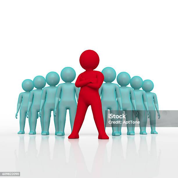 3d People Men Person In Group Leadership And Team Stock Photo - Download Image Now