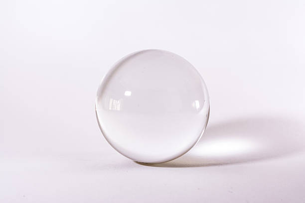 istock Crystal Glass Sphere Ball Transparent White Simple Object Background Light 609823648