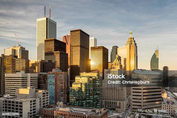 Cityscape Of The Financial District In Toronto Ontario Canada Stock Photo - Download Image Now