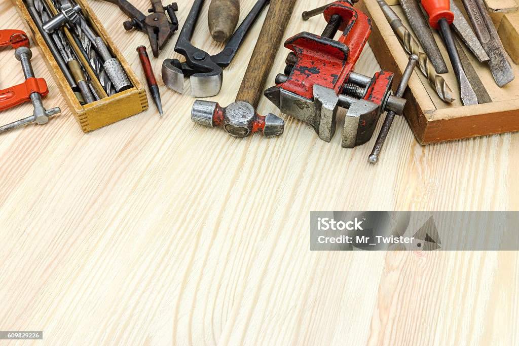 House Hand Instrument Old Grungy Instruments And Tools For House Hand Work Stock Photo ...