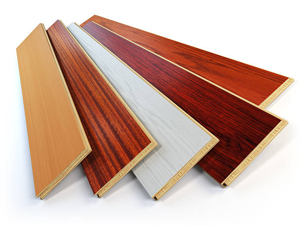 parquet o planches de bois stratifiées des différentes couleurs - plank ceiling ornate artificial photos et images de collection