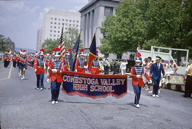 Washington, DC, USA, May 25, 1964. The Conestoga Valley High School Marchingband at the National Memorial Day Parade.