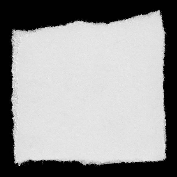 istock Torn White Paper Square Scrap Isolated on Black Background 609835614