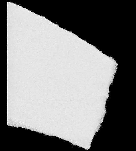 istock Torn White Paper Edge Scrap Isolated on Black Background 609835680