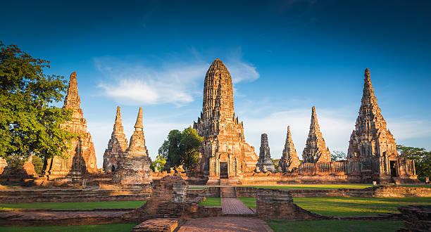 paisaje parque histórico de ayutthaya en ayutthaya - thailand temple nobody photography fotografías e imágenes de stock