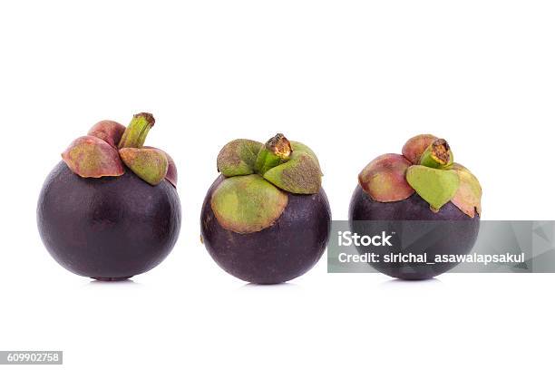 Mangosteens Queen Of Fruits Ripe Mangosteen Fruit Isolated On W Stock Photo - Download Image Now