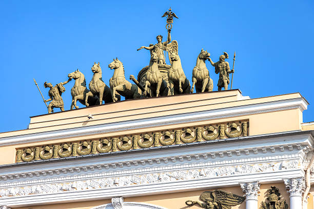 istock Sculptural composition Chariot of Glory is on the Triumphal Arch 609904548