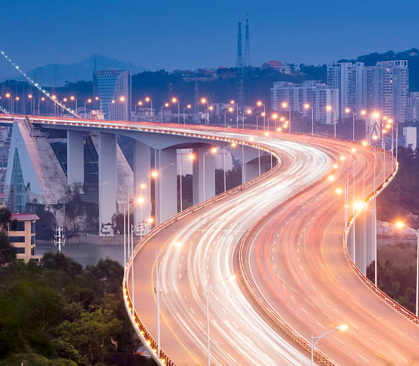 istock Traffic in haicang bridge 609908530