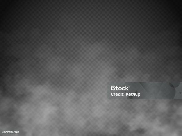 Fog Or Smoke Isolated Transparent Special Effect White Vector Cloudiness Stock Illustration - Download Image Now