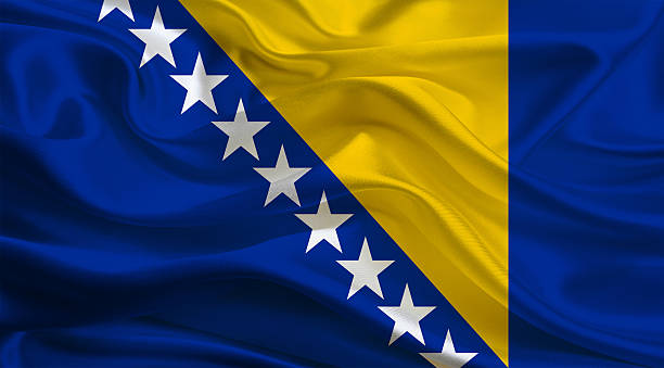 bósnia herzegovinan bandeira - bosnia herzegovinan - fotografias e filmes do acervo