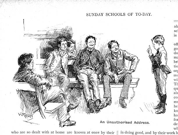 istock Victorian illustration young men at Sunday School artist William Rainey 609911770