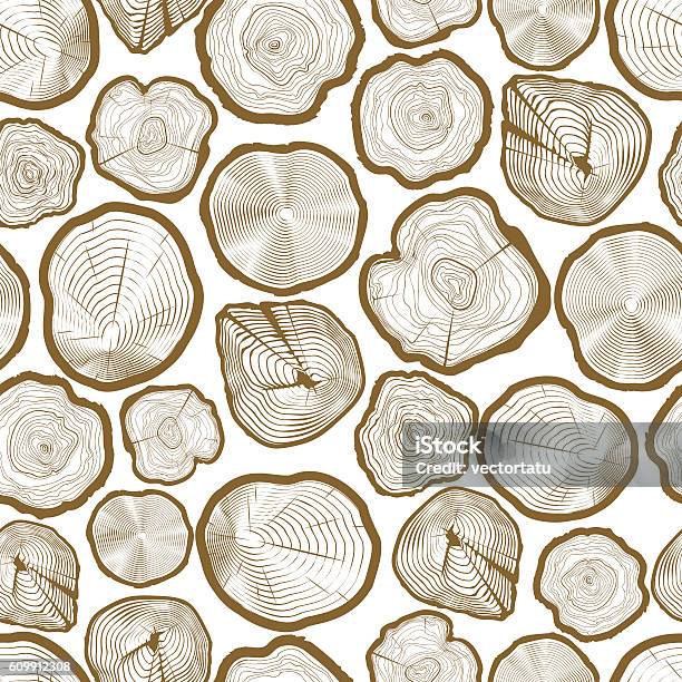 Wood Ring Saw Cuts Seamless Pattern Stock Illustration - Download Image Now - Wood - Material, Woodland, Ring - Jewelry