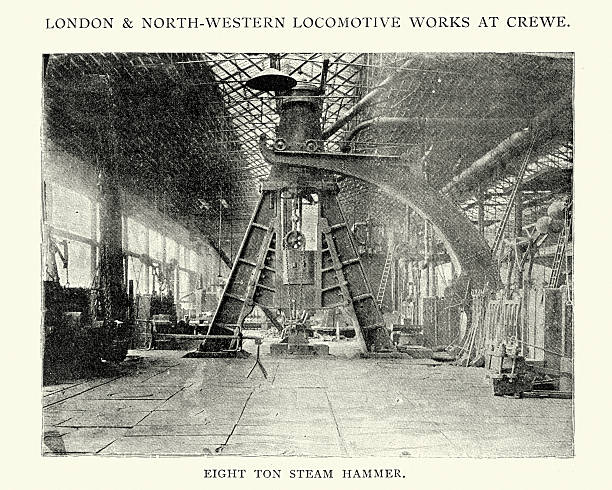istock Eight Ton Steam Hammerat locomotive works, Crewe 1898 609913168