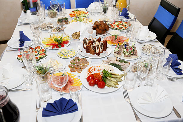 istock holiday table with dishes in restaurant 609914974