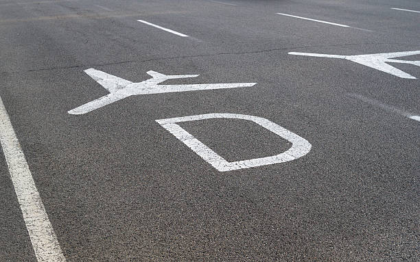 istock Airport directional signs on the road 609917144
