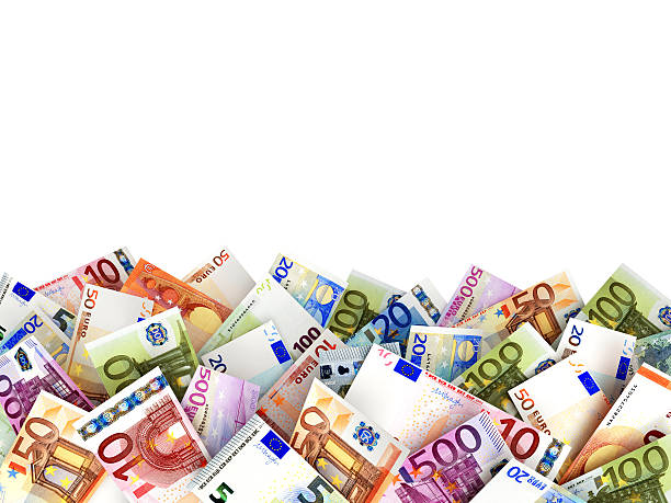 istock Pile of euro bills with space for text. 609918368