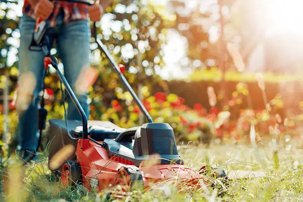 Photo of Man using a lawn mower