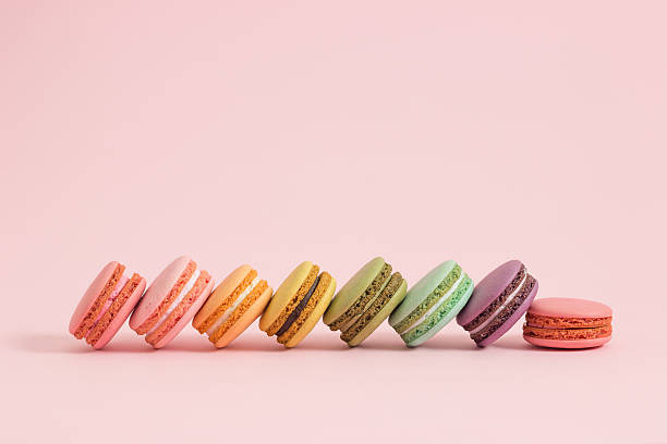 istock Sweet and colorful french macaroons 609920614