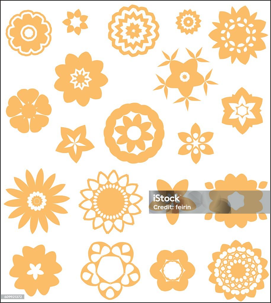 Vector Simple Flower Elements Stock Illustration - Download Image Now ...