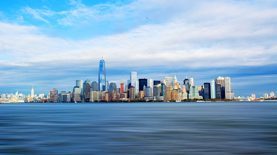 New York City, NY, United States of America. New York skyline as seen from Liberty Island. 