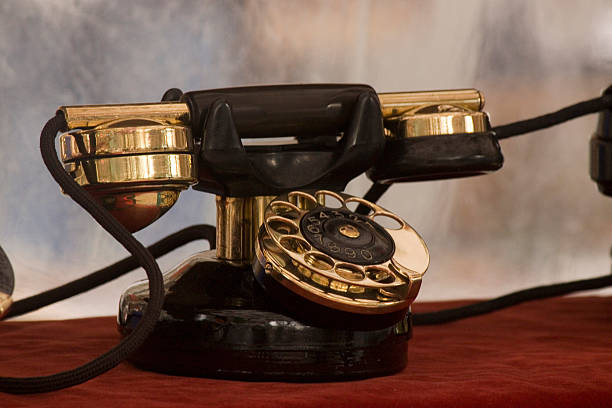istock Antique telephone in antique fair 609929840