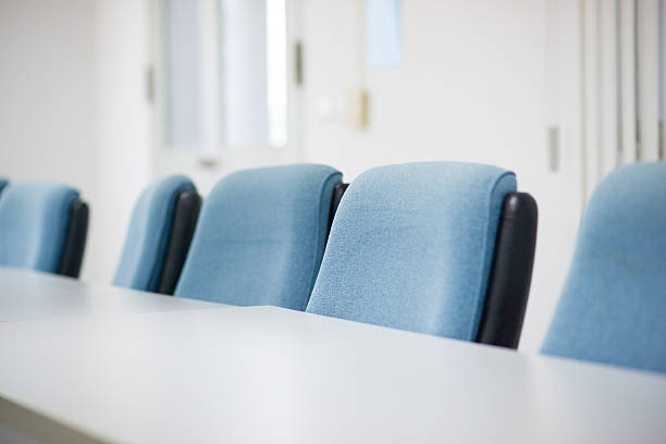 istock Tables and chairs in conference room 609933380