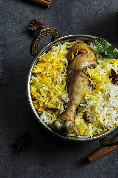 istock Chicken biryani served in a traditional Kadhai, selective focus 609934438