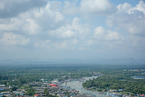 istock Pak Nam Chumphon view point form Mutsea Mountain Viewpoint, Thailand 609938666