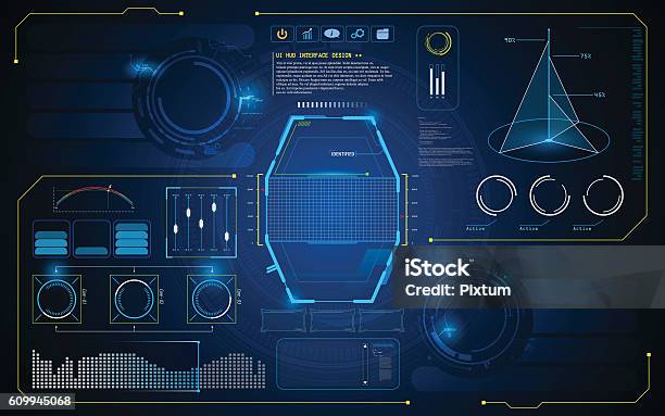 Ilustración de Interfaz De Interfaz Hud Futura Plantilla De Diseño De Innovación De Inteligencia Artificial Virtual y más Vectores Libres de Derechos de HUD - Interfaz de usuario gráfica